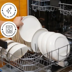 Karaca Favaro für 12 Personen Geschirrset, 56 Teilig, New Generation Bone Weıß01 New
