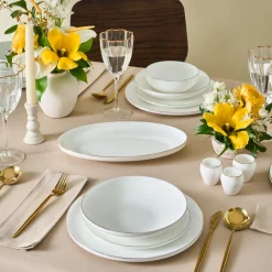 Karaca Fine Bone Meridian 55-teiliges Tafelservice für 12 Personen Gold Clearance