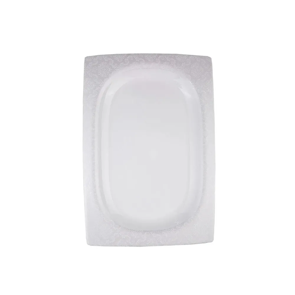 Karaca Fine Bone Ruffle 60-teiliges Quadratisches Tafelservice für 12 Personen Weıß01 Clearance