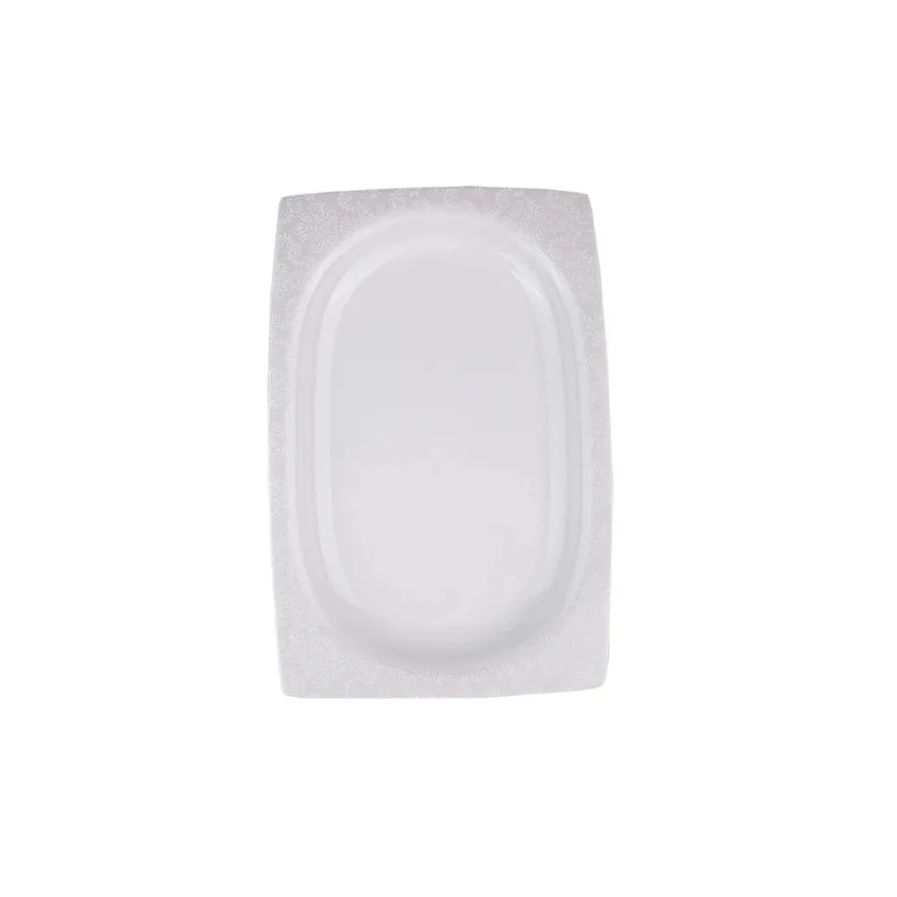 Karaca Fine Bone Ruffle 60-teiliges Quadratisches Tafelservice für 12 Personen Weıß01 Clearance