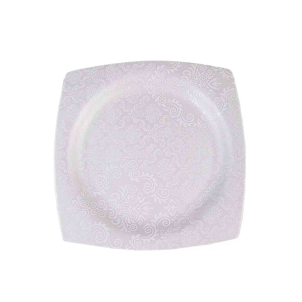Karaca Fine Bone Ruffle 60-teiliges Quadratisches Tafelservice für 12 Personen Weıß01 Clearance