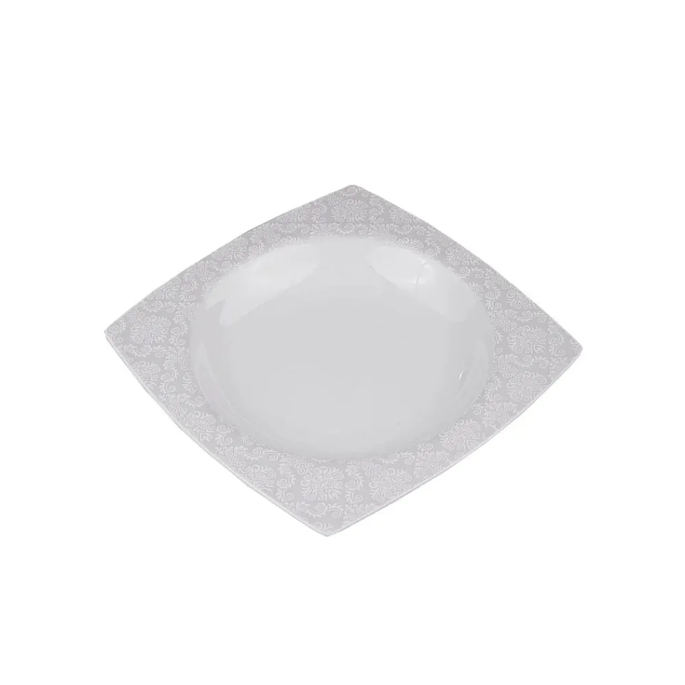 Karaca Fine Bone Ruffle 60-teiliges Quadratisches Tafelservice für 12 Personen Weıß01 Clearance