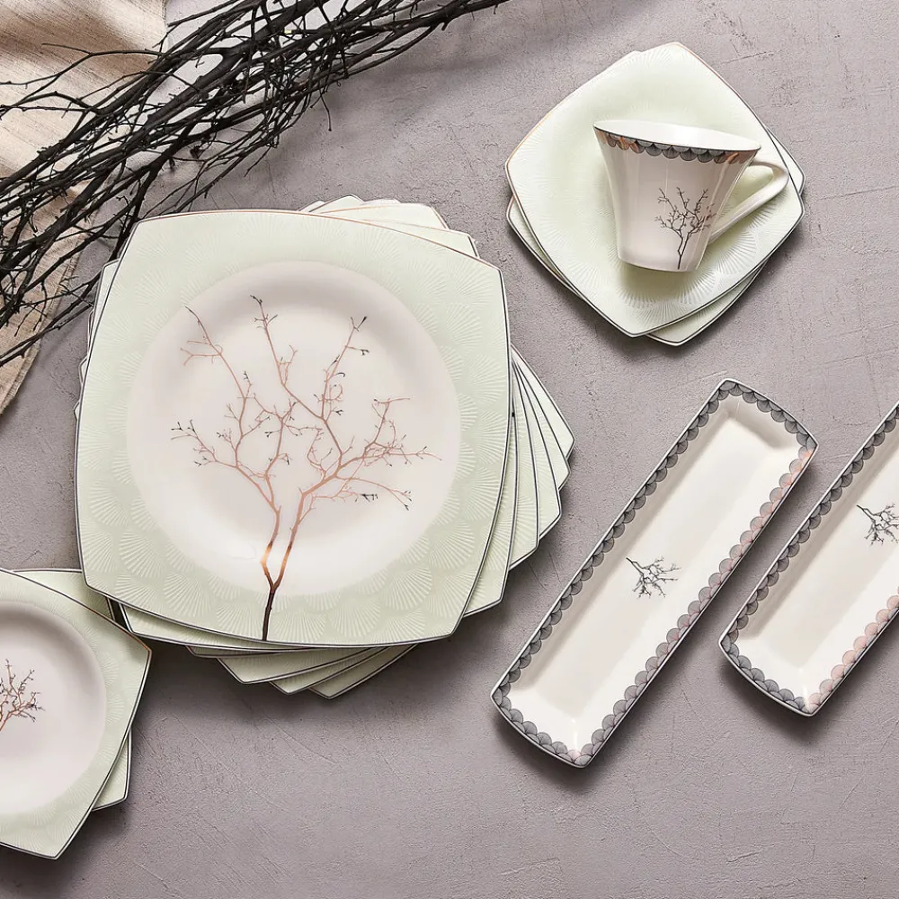 Karaca Fine Pearl Banyan für 6 Personen Frühstücksset und Servierschalen, 26 Teilig Multıfarben Clearance