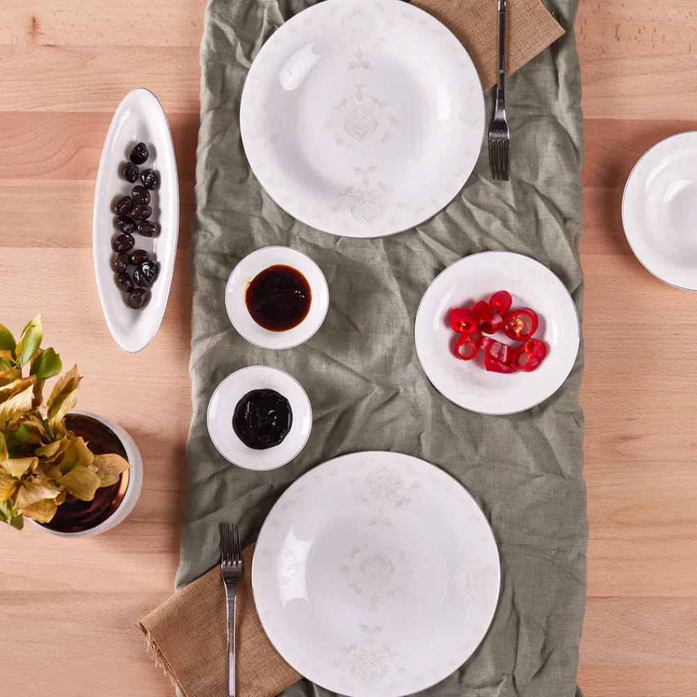 Karaca Fine Pearl Bella 14 Piece Breakfast and Serveware Set for 6 Person Whıte01 Hot
