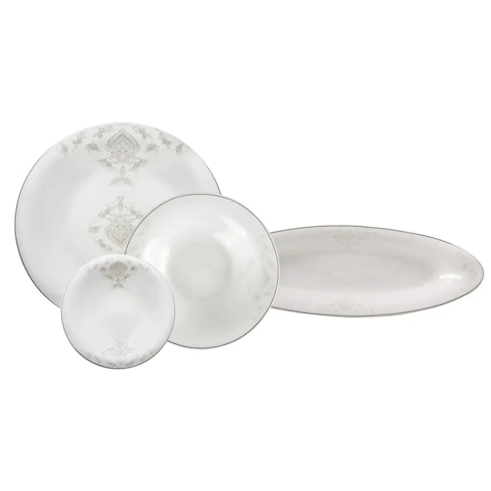 Karaca Fine Pearl Bella 14 Piece Breakfast and Serveware Set for 6 Person Whıte01 Hot