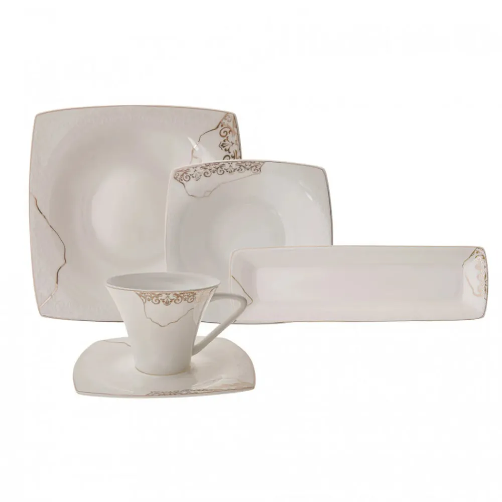 Karaca Fine Pearl Era 26-teiliges Frühstücksset und Servierschalen für 6 Personen Weıß01 Discount