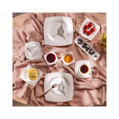 Karaca Fine Pearl Era 26-teiliges Frühstücksset und Servierschalen für 6 Personen Weıß01 Discount
