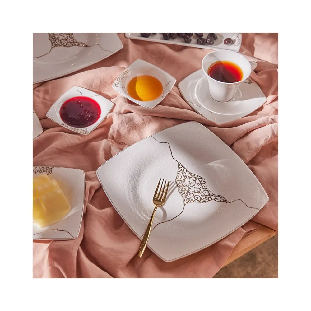 Karaca Fine Pearl Era 26-teiliges Frühstücksset und Servierschalen für 6 Personen Weıß01 Discount