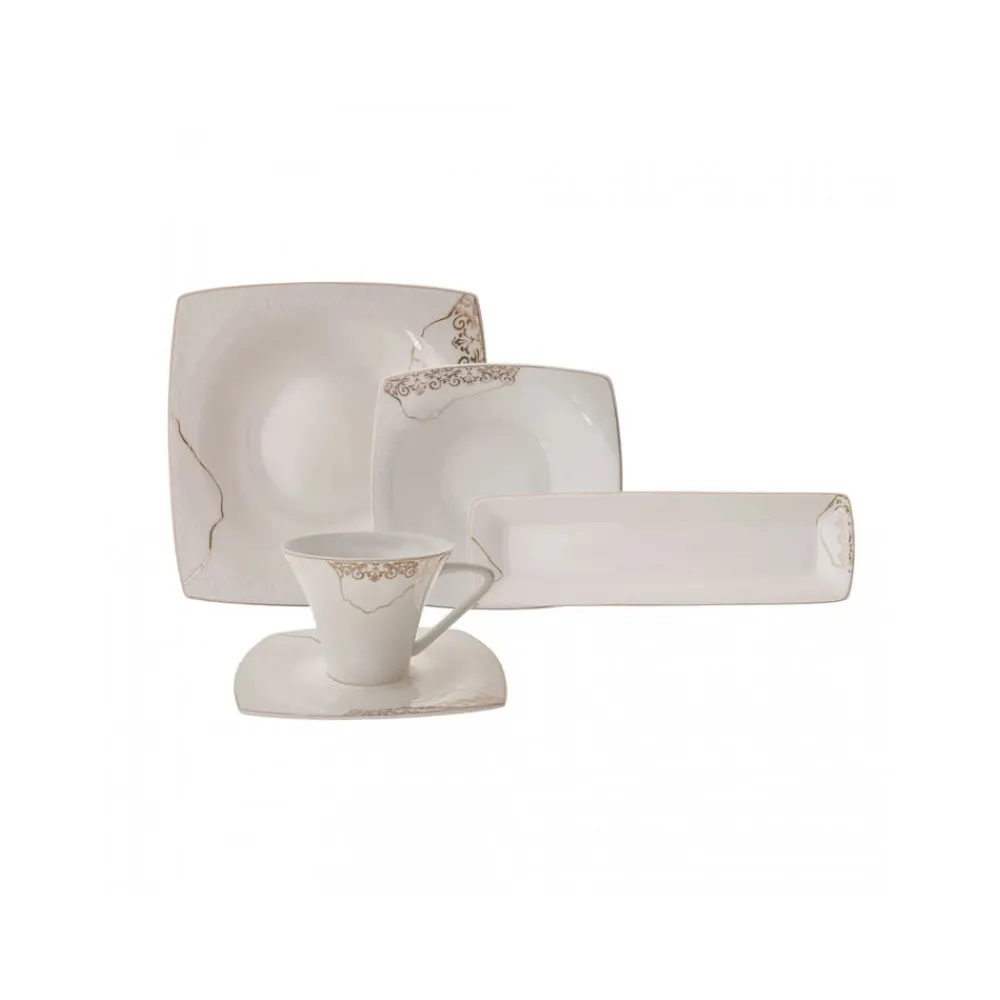 Karaca Fine Pearl Era 26-teiliges Frühstücksset und Servierschalen für 6 Personen Weıß01 Discount