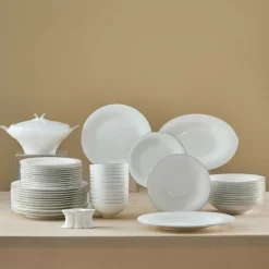 Karaca Fine Pearl Extra Argento 55-Teiliges Tafelservice Für 12 Personen, Platin Platın Clearance
