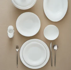 Karaca Fine Pearl Extra Argento 55-Teiliges Tafelservice Für 12 Personen, Platin Platın Clearance