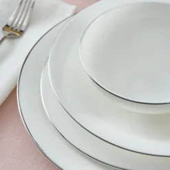 Karaca Fine Pearl Extra Argento 55-Teiliges Tafelservice Für 12 Personen, Platin Platın Clearance