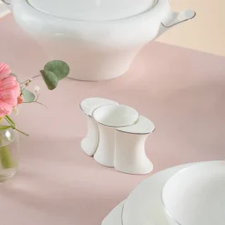 Karaca Fine Pearl Extra Argento 55-Teiliges Tafelservice Für 12 Personen, Platin Platın Clearance