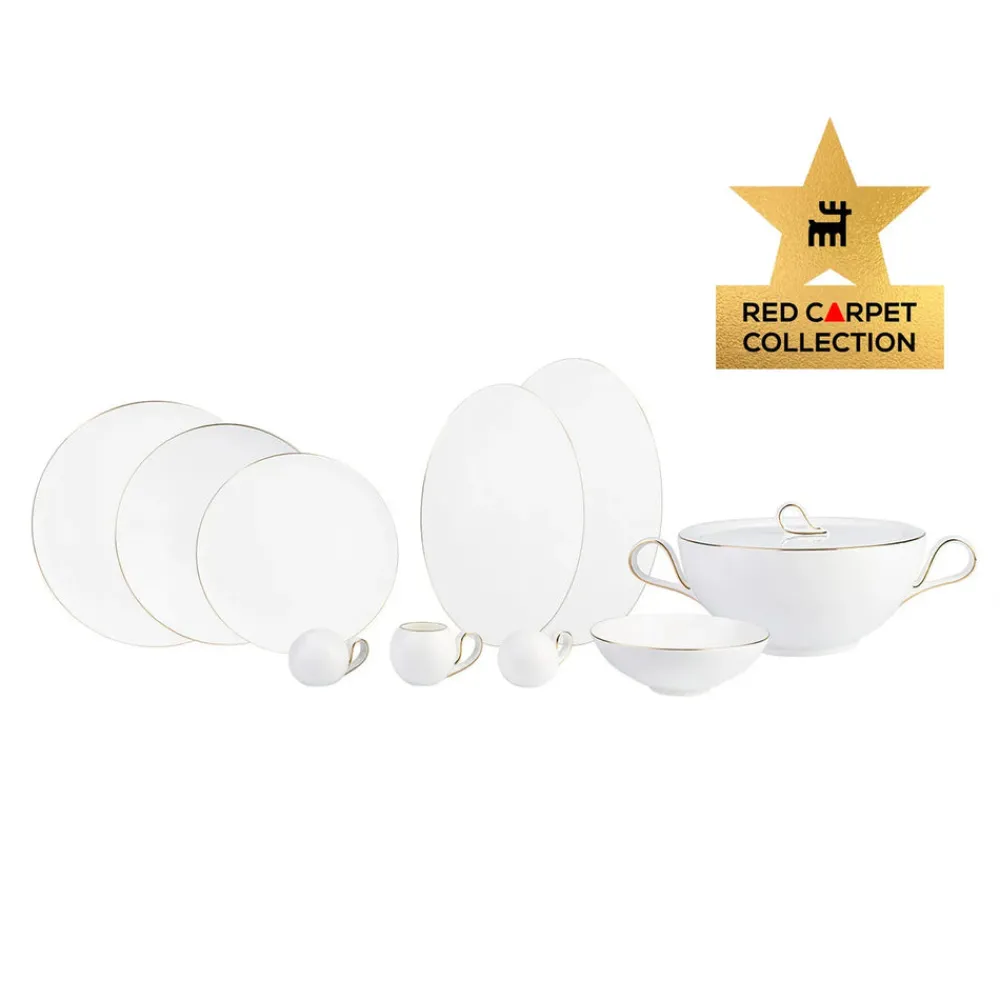 Karaca Fine Pearl Extra Chanak 62-Teiliges 12-Personen Geschirrset Gold Sale