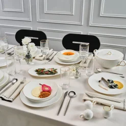 Karaca Fine Pearl Extra Chanak 55-teiliges Tafelservice für 12 Personen, Gold Outlet