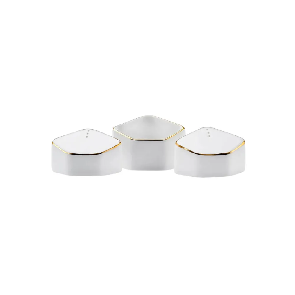 Karaca Fine Pearl Extra Eight Corner 62-Teiliges 12-Personen Geschirrset Gold