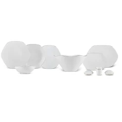 Karaca Fine Pearl Extra Hexagon, 61-teiliges 12-Personen-Geschirrset Gold Sale