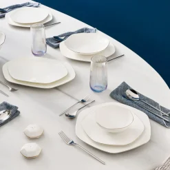 Karaca Fine Pearl Extra Hexagon, 61-teiliges 12-Personen-Geschirrset Gold Sale