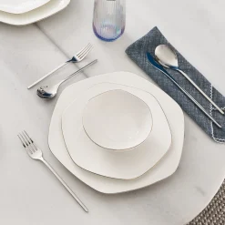 Karaca Fine Pearl Extra Hexagon, 61-teiliges 12-Personen-Geschirrset Gold Sale