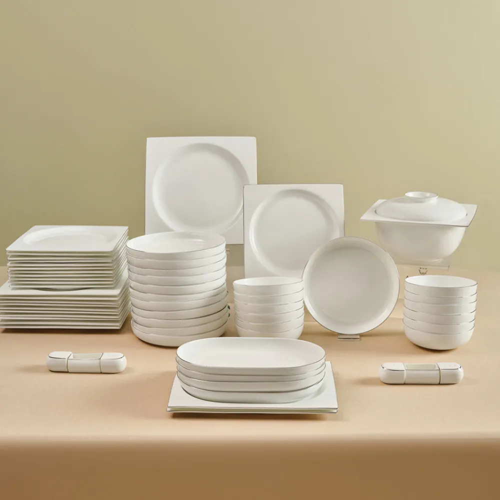 Karaca Fine Pearl Extra Nish 62-Teiliges 12-Personen Geschirrset Platin Platın Sale