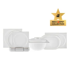 Karaca Fine Pearl Extra Nish 62-Teiliges 12-Personen Geschirrset Gold Hot