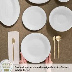 Karaca Fine Pearl Fame 58-teiliges Tafelservice für 12 Personen, Platin Platın