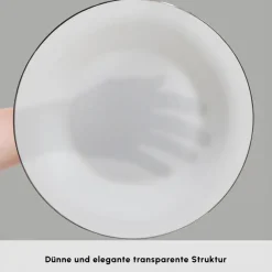 Karaca Fine Pearl Fame 58-teiliges Tafelservice für 12 Personen, Platin Platın