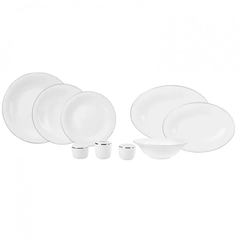 Karaca Fine Pearl Fame 58-teiliges Premium Tafelservice-Set für 12 Personen Platın