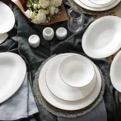 Karaca Fine Pearl Fame 58-teiliges Premium Tafelservice-Set für 12 Personen Platın