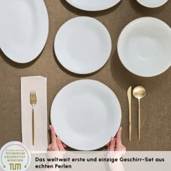 Karaca Fine Pearl Fame 58-teiliges Tafelservice für 12 Personen, Gold Best