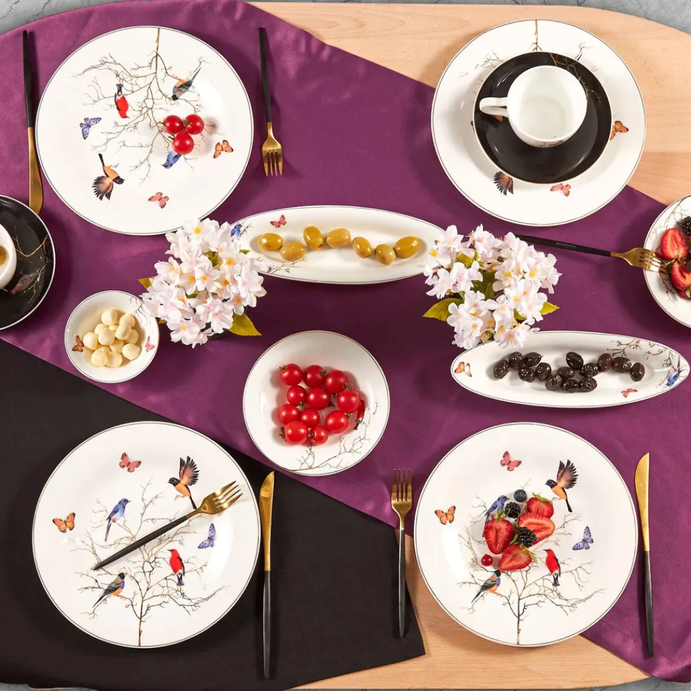 Karaca Fine Pearl Grace Black 26-teiliges Frühstücksset und Servierschalen Schwarz01