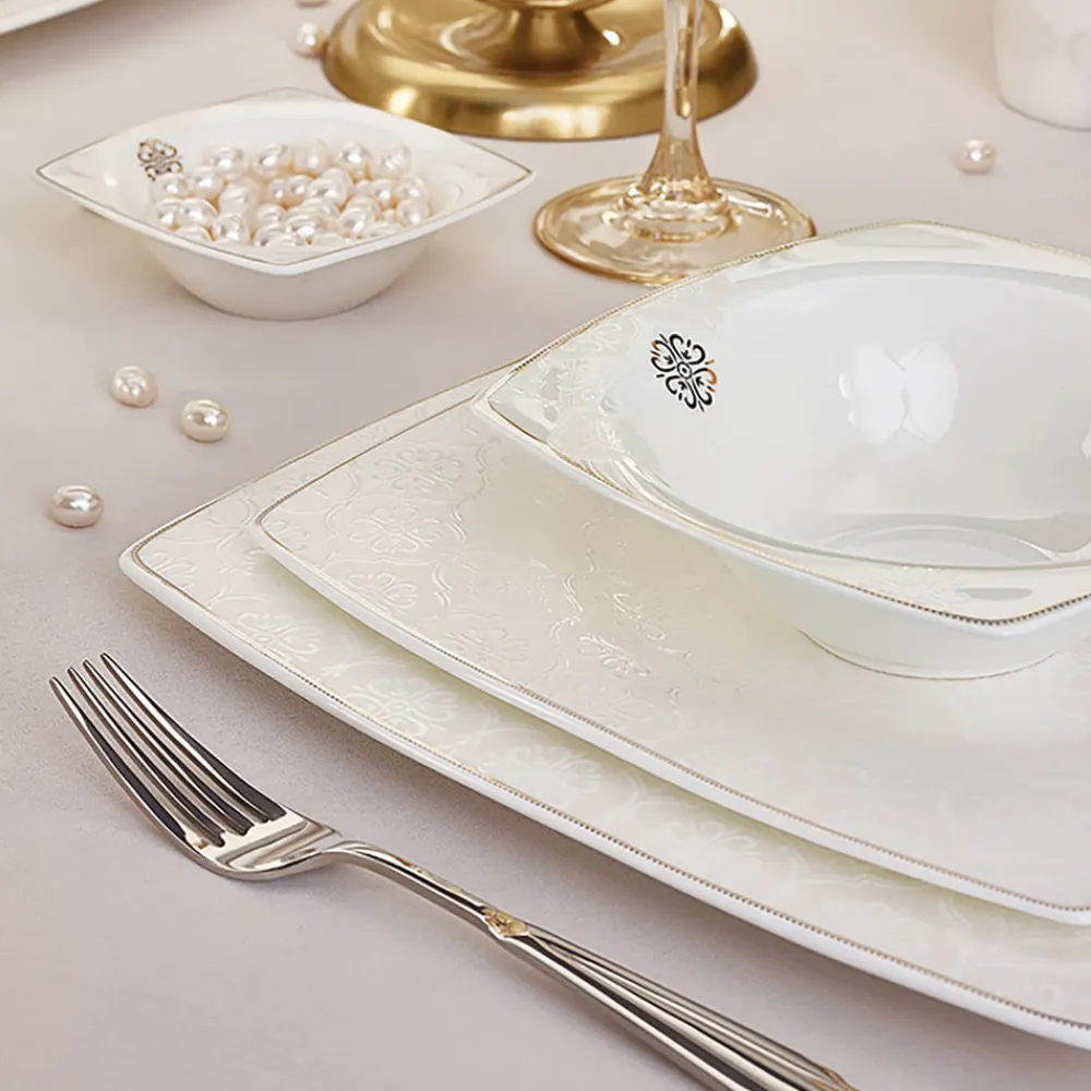 Karaca Fine Pearl Hailey 62-teiliges Dinner-Set Gold Outlet