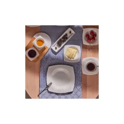Karaca Fine Pearl Helen 26-Teiliges 6-Personen Frühstücksset Quadrat Weıß01 Hot