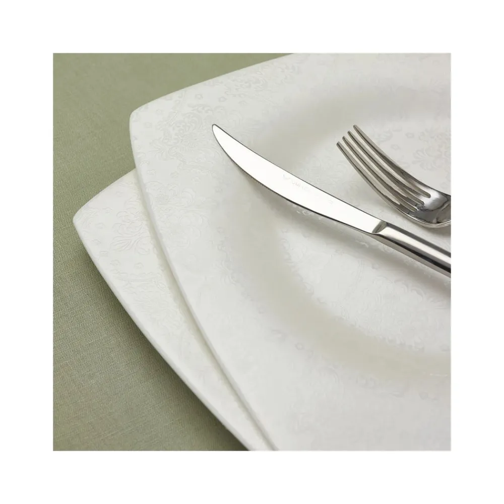 Karaca Fine Pearl Melita 62-teiliges Pearl Geschirrset für 12 Personen Quadratisch Weıß01 New