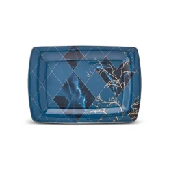 Karaca Fine Pearl Midnight 62 teiliges Geschirrset Quadrat Perlmutt für 12 Personen Marıne02 Sale