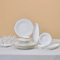 Karaca Fine Pearl New Fame Frühstücksset für 6 Personen, 26-teilig – Platin Platın New