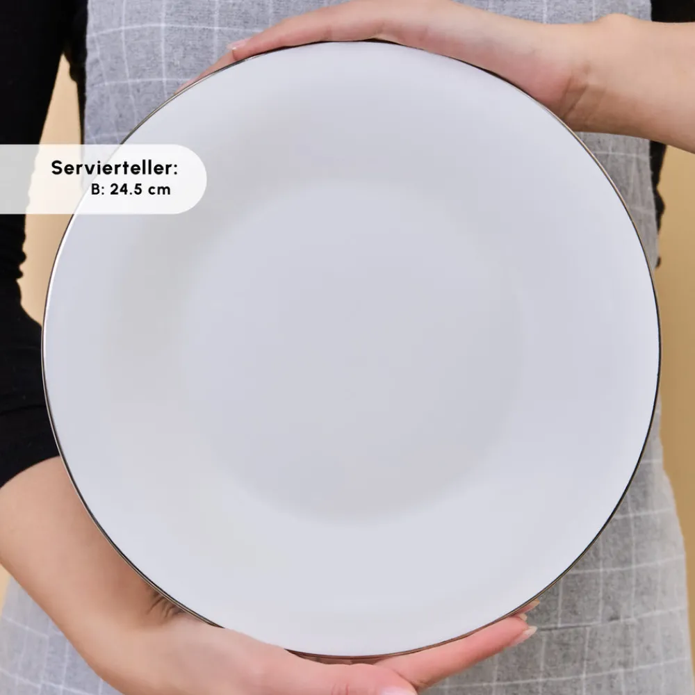 Karaca Fine Pearl New Fame Frühstücksset für 6 Personen, 26-teilig – Platin Platın New