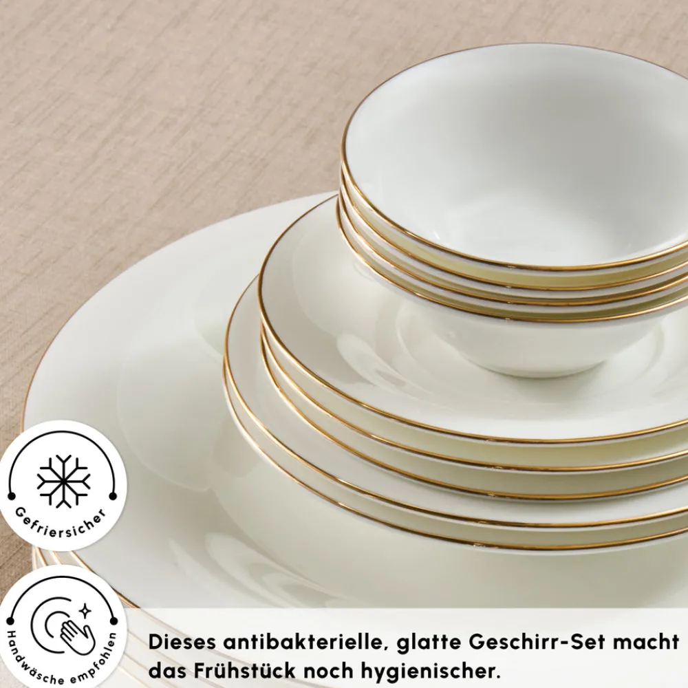 Karaca Fine Pearl New Fame Frühstücksset für 6 Personen, 26-teilig – Gold