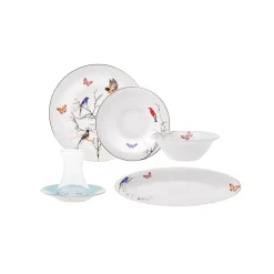 Karaca Fine Pearl New Grace Miny 26-Piece Frühstücksset und Servierschalen Round Mınze Best