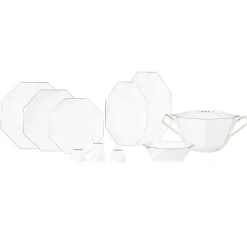 Karaca Fine Pearl Quarz Tafelservice-Set -62- teilig für 12 Personen Gold Hot