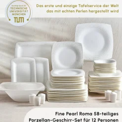 Karaca Fine Pearl Roma 58-Teiliges 12-Personen Geschirrset Weıß01 Discount