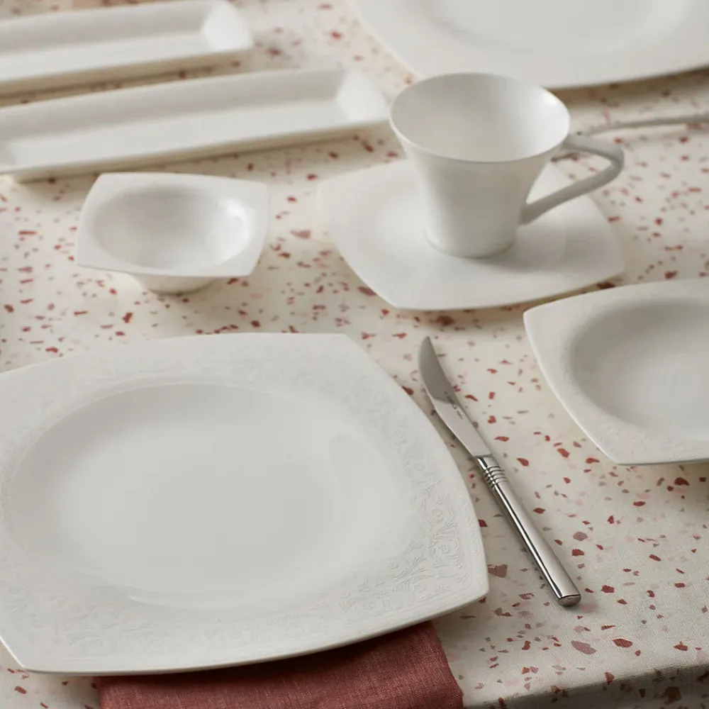 Karaca Fine Pearl Roma 26-Teiliges 6-Personen Frühstücksset Quadrat Weıß01 Outlet