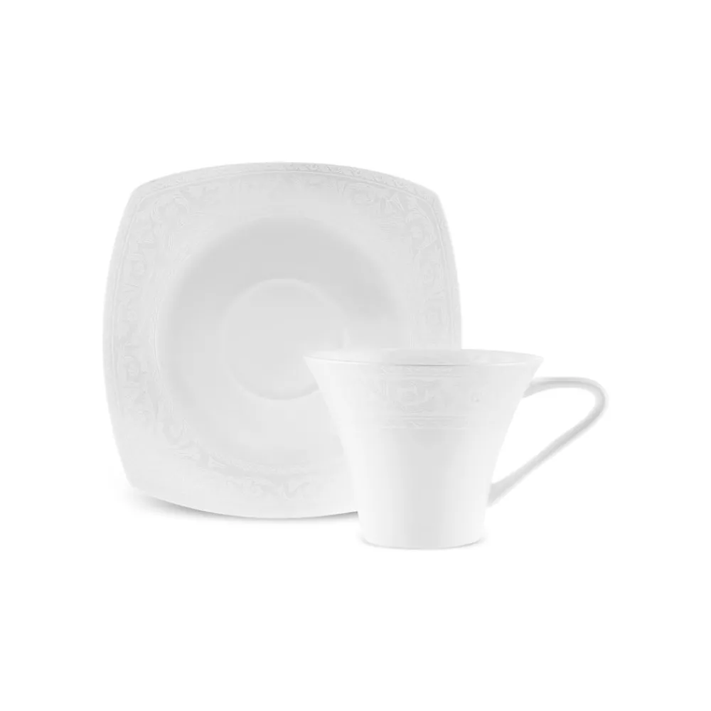 Karaca Fine Pearl Roma 26-Teiliges 6-Personen Frühstücksset Quadrat Weıß01 Outlet