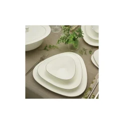 Karaca Fine Pearl Trio Platin Tafelservice-Set -62- teilig für 12 Personen Platın