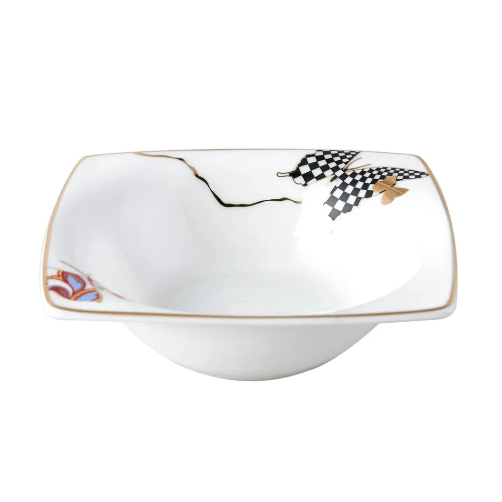 Karaca Fine Pearl Unique 14-teiliges quadratisches Frühstücksset und Servierschalen für 6 Personen Multıfarben Discount