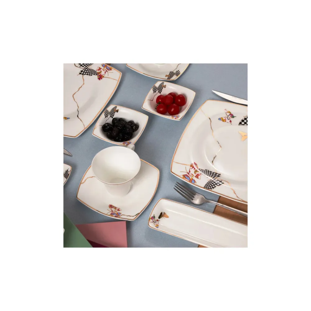 Karaca Fine Pearl Unique 26 Pieces Pearl Breakfast and Serveware Set Square, for 6 Person Multıcolor Discount