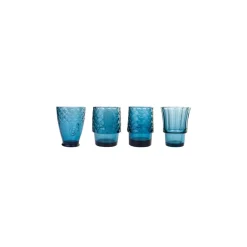 Karaca Fish Softdrinkglas 4-teilig, Blau Blau01 New