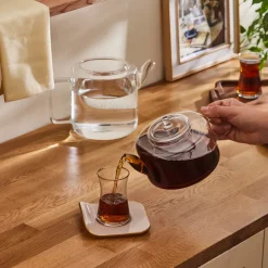 Karaca Flache Borosilikatglas-Teekanne Farblös Outlet