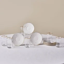 Karaca Fleur 12-Teiliges 6-Personen Tee-Set Gold New