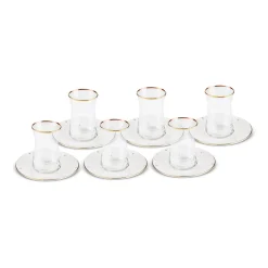 Karaca Fleur 12-Teiliges 6-Personen Tee-Set Gold New